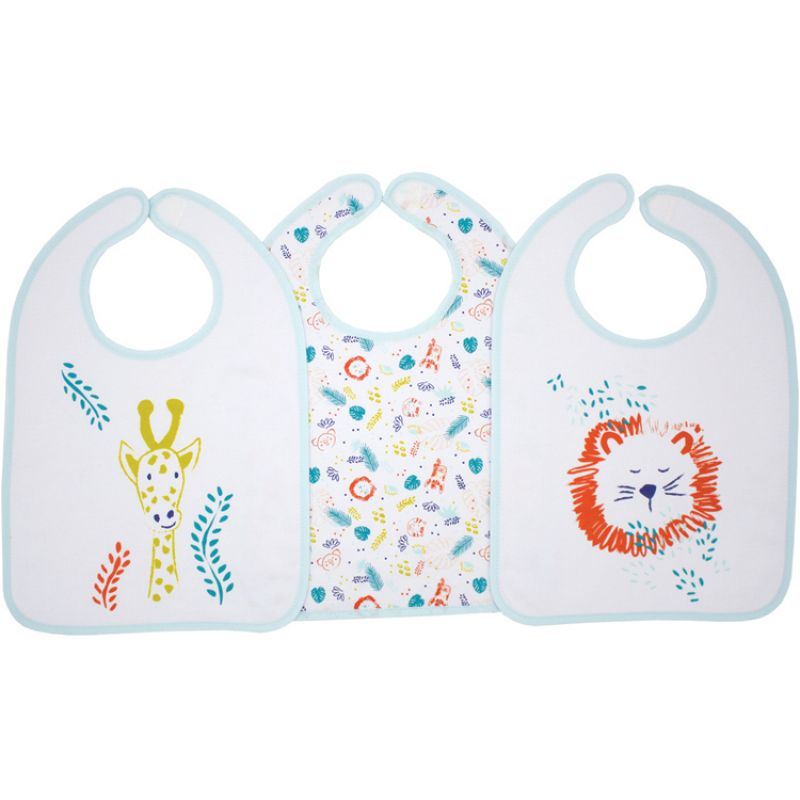 Lot de 3 bavoirs à velcro Tropical Babycalin