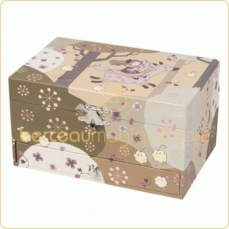 Coffret musical  fille cheval forêt Trousselier