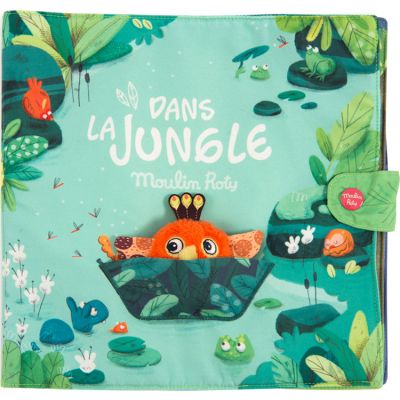 Grand livre bébé d'activités Dans la Jungle (Moulin Roty) - Couverture