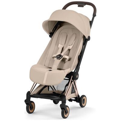 COŸA Style 2026 Poussette ultra-compacte et Châssis Rose Gold Cozy Beige