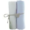 Lot de 2 draps housses blanc et ciel (60 x 120 cm) - Babycalin