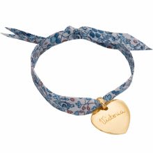 Bracelet maman Liberty avec coeur personnalisable (plaqué or)  par Merci Maman