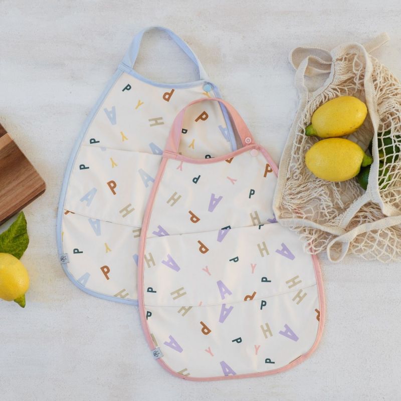 Bavoir Medium Drop avec poche Happy Fruits rose Lässig Ambiance 2