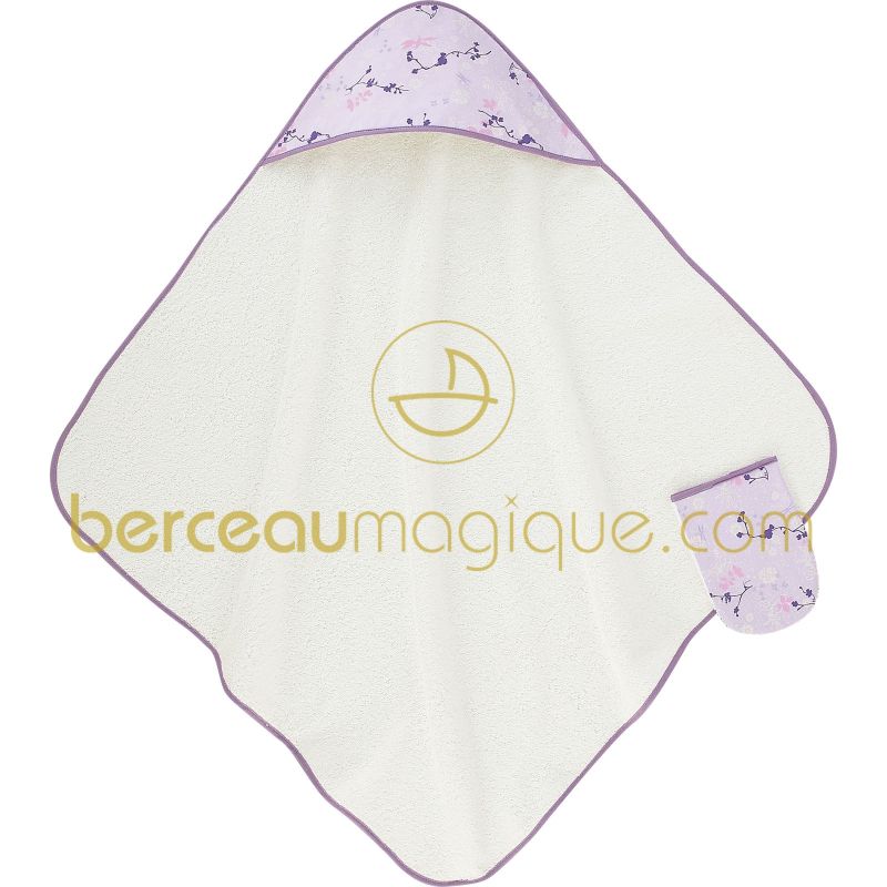 Cape de bain personnalisable et gant Bouquet d'été Sucre d'orge