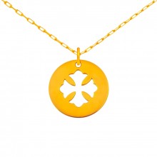 Collier chaîne 40 cm médaille Signes Croix Copte 16 mm (or jaune 750°)  par Maison La Couronne