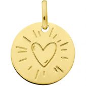 Médaille Coeur personnalisable (or jaune 18 carats)