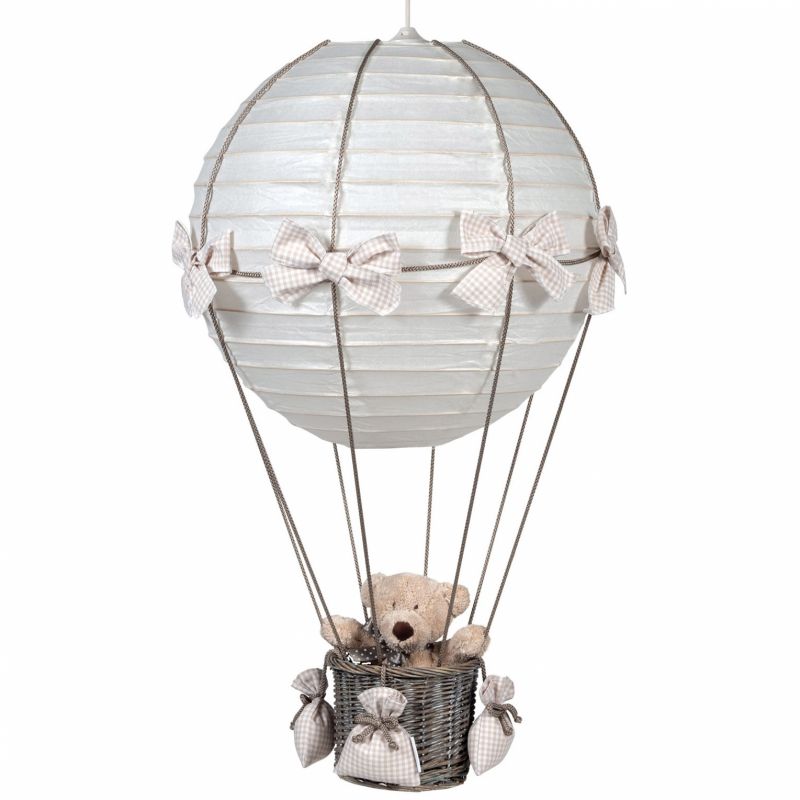 Lampe montgolfière vichy beige Pasito a pasito