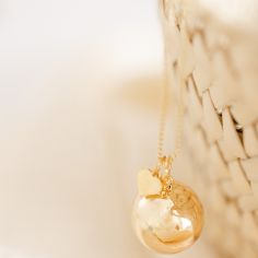 Bola de grossesse Gri-Gri Cœur chaîne (or jaune 18 carats) - Pleine Lune