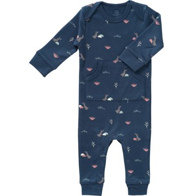 Combinaison pyjama en coton bio Rabbit mood indigo (naissance : 50 cm)  par Fresk