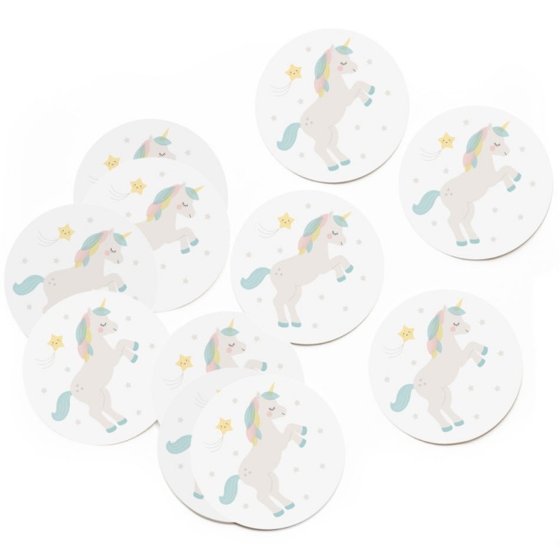 Lot de 10 autocollants Licorne Zü