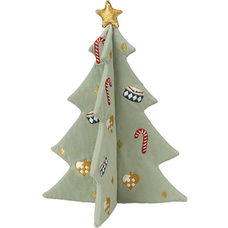 Décoration sapin de noël brodé eucalyptus Fabelab