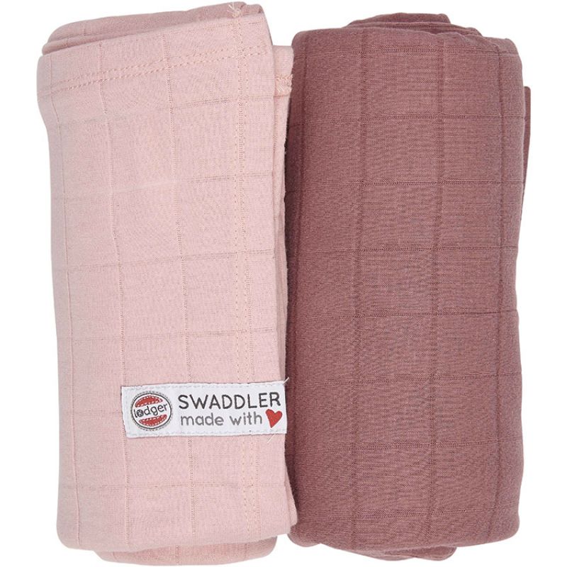 Lot de 2 maxi langes Sensitive Plush rose (120 x 120 cm) Lodger