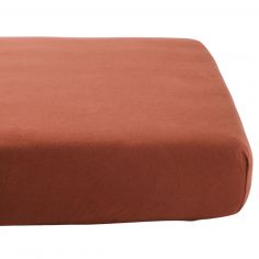 Drap housse en coton bio Terracotta (45 x 90 cm) - Kadolis