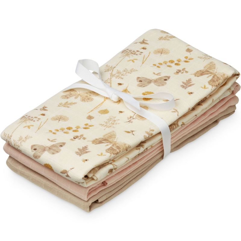 Lot de 3 langes en coton bio Mix Butterflies (70 x 70 cm) Cam Cam Copenhagen