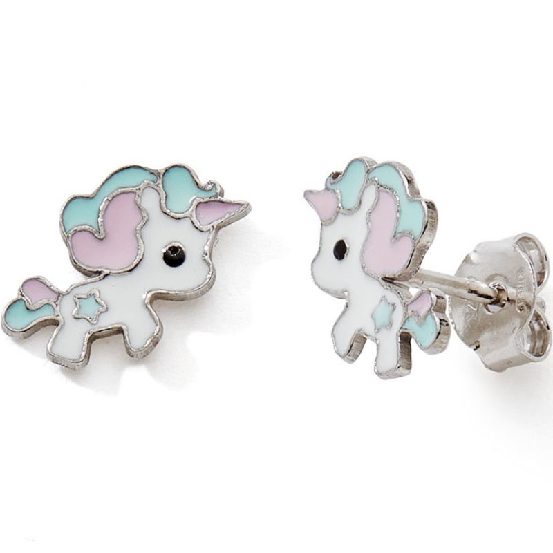 Boucles d'oreilles Licorne étoile (argent) Baby bijoux