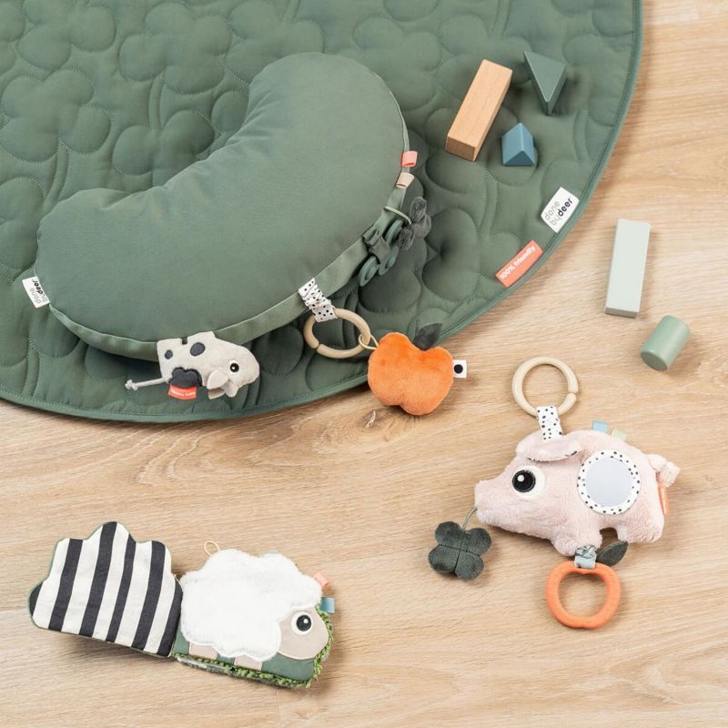 Image d'ambiance de présentation du produit Coussin d'éveil Tummy time Tiny farm Vert - Done by Deer