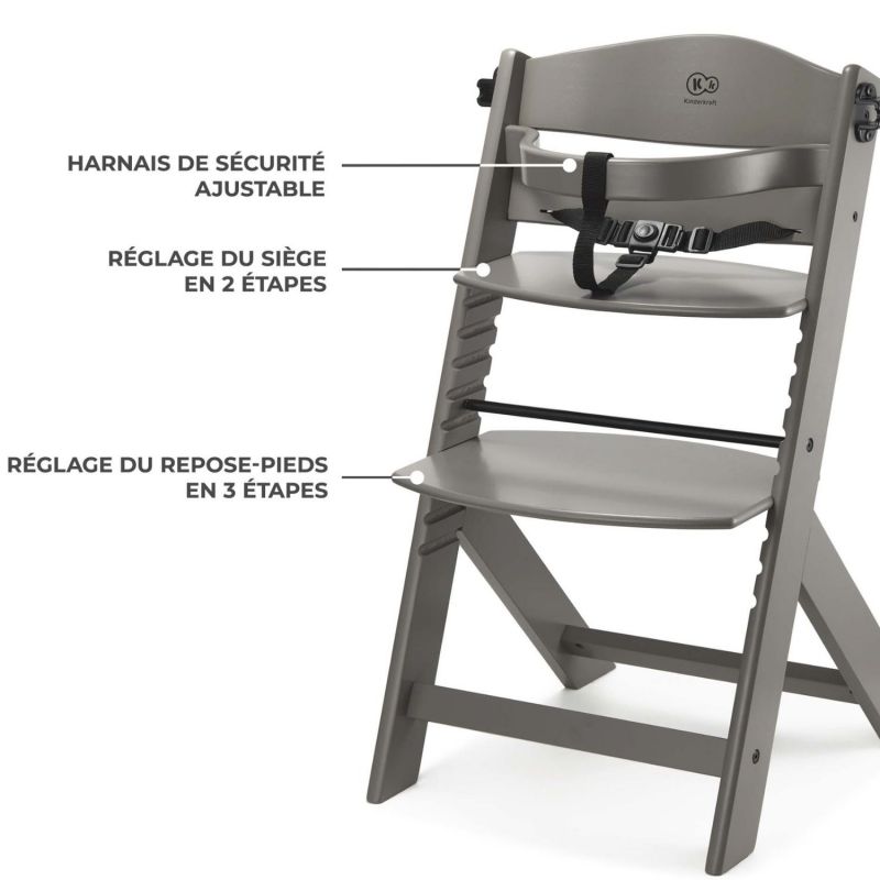 Chaise haute évolutive Enock Brown Kinderkraft Produit 2