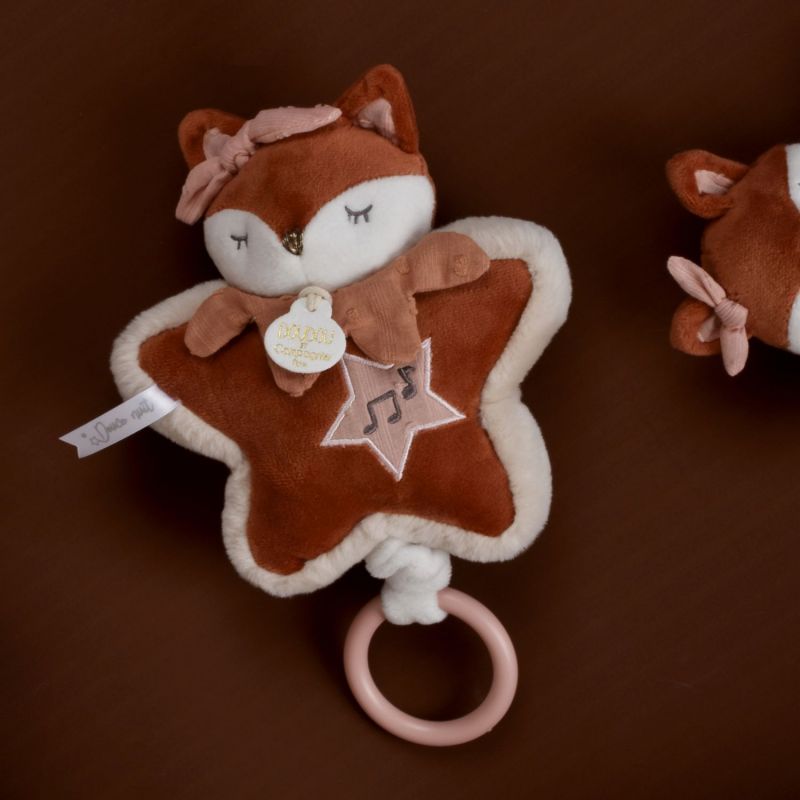 Boîte à musique Mina marron (16 cm) Doudou et Compagnie Ambiance 2