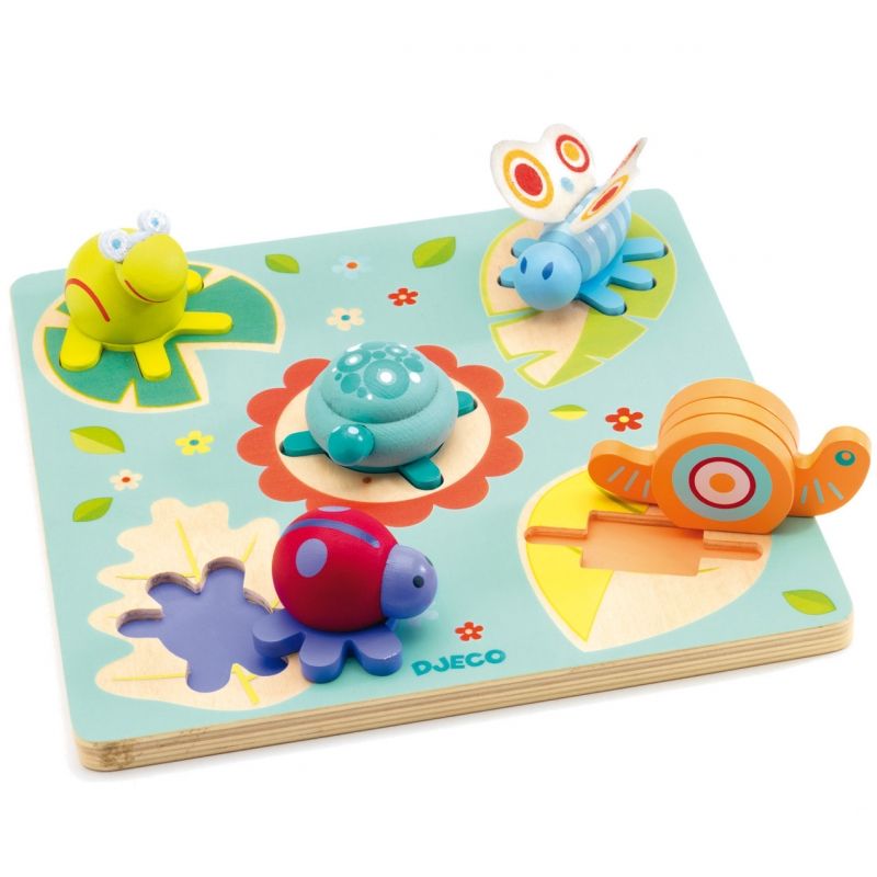Puzzle encastrement Tortue et ses amis (5 pièces) Djeco