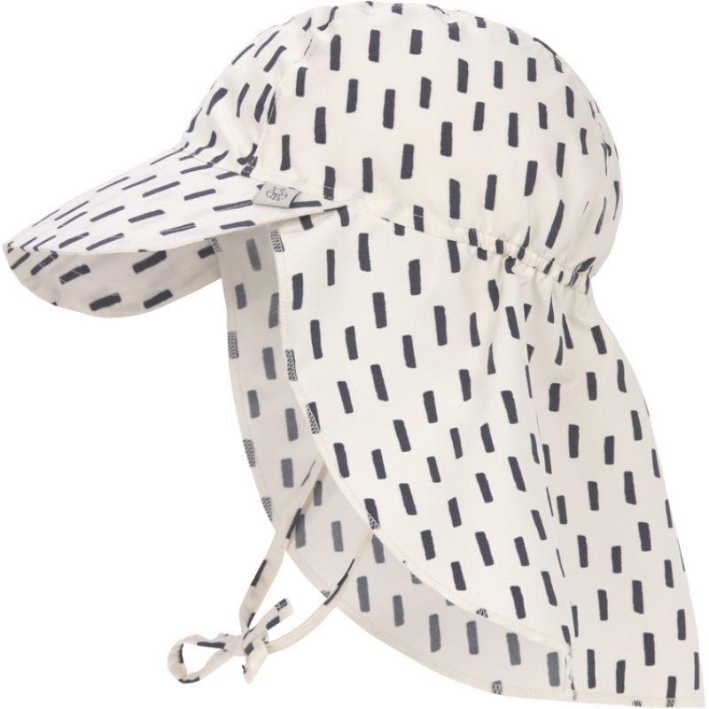 Casquette protège nuque Petits traits écru-gris (3-6 mois) Lässig