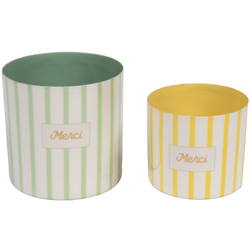 Set de 2 caches pot Baya Merci (11 cm) Amadeus Les Petits Produit 1