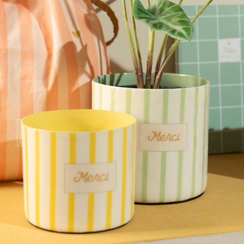 Set de 2 caches pot Baya Merci (11 cm) Amadeus Les Petits Ambiance 2
