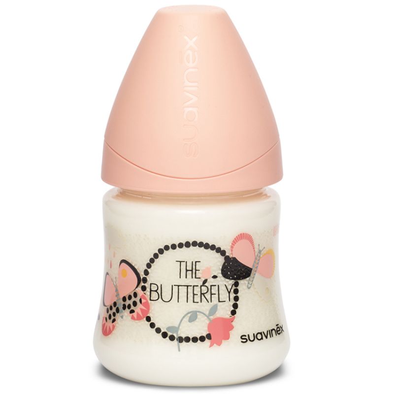 Biberon avec tétine ronde en silicone Total Look Fusion Papillon orange (150 ml) Suavinex