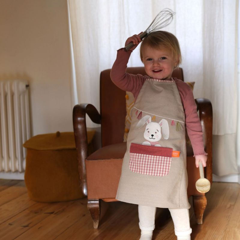 Tablier Les Copains d'abord Lapin personnalisable (2-6 ans) L'oiseau bateau Ambiance 3