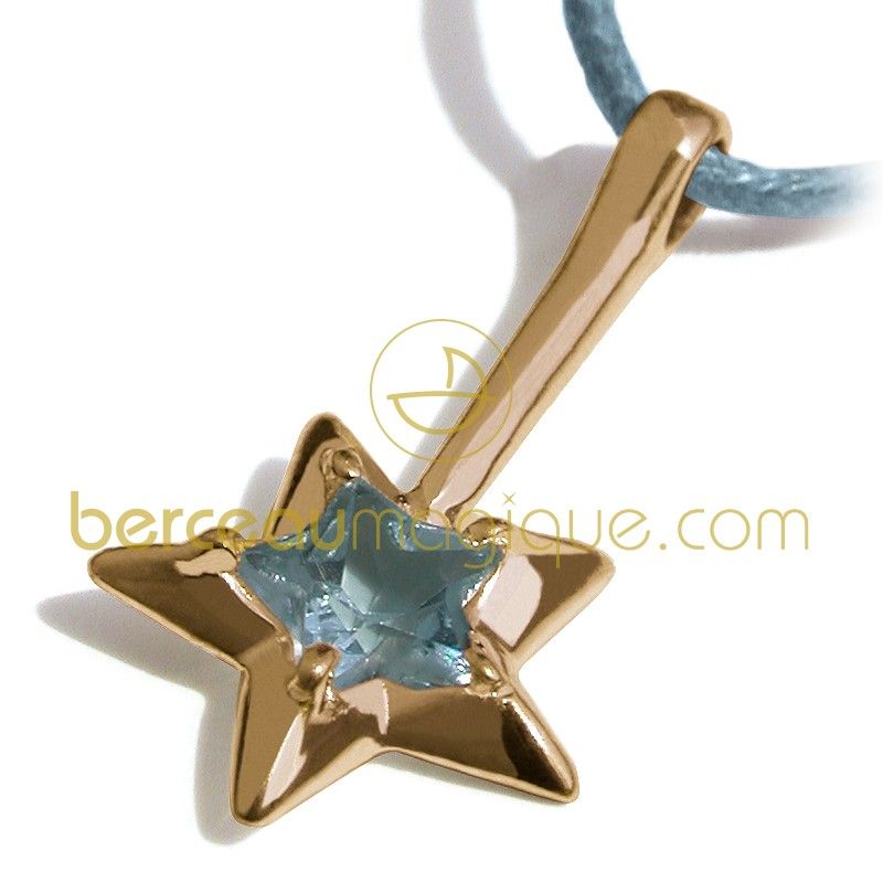 Pendentif Abracadabra Topaze bleue (Or jaune) Mikado