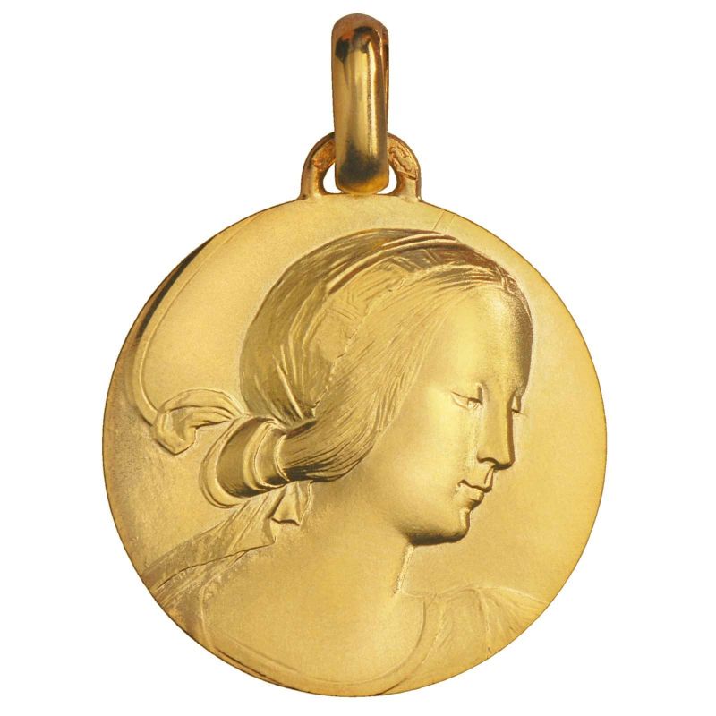 Médaille Vierge de Milan 18 mm (or jaune 750°) Monnaie de Paris