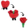 Peluche Les Flipetz Cœur et Fleur Rouge Coquelicot Les Déglingos Produit 5