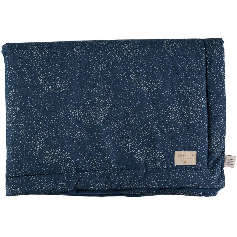 Mini couverture bébé Laponia coton bio Gold bubble Night blue (70 x 70 cm) Nobodinoz