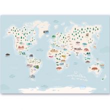 Carte du monde et livret d'exploration (50 x 70 cm)  par Papier Curieux