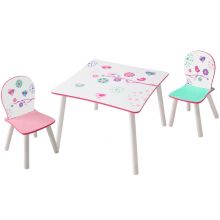 Ensemble table et 2 chaises Fleurs  par HelloHome