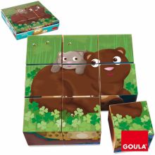 Puzzle cubes Animaux de la forêt (9 cubes)  par Goula