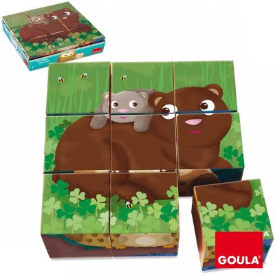 Puzzle cubes Animaux de la forêt (9 cubes) Goula