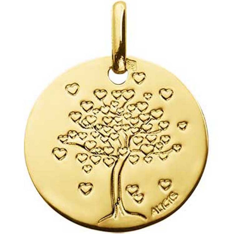 Médaille Arbre aux coeurs 14 mm (or jaune 750°) Maison Augis