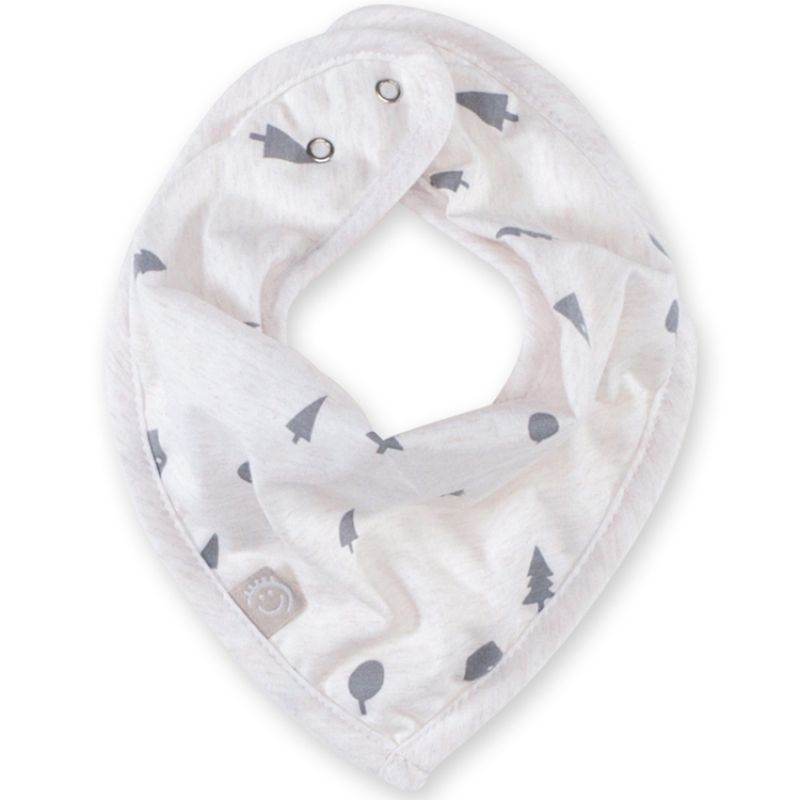Bavoir bandana sapins Svenn blanc et gris (25 cm) Bemini