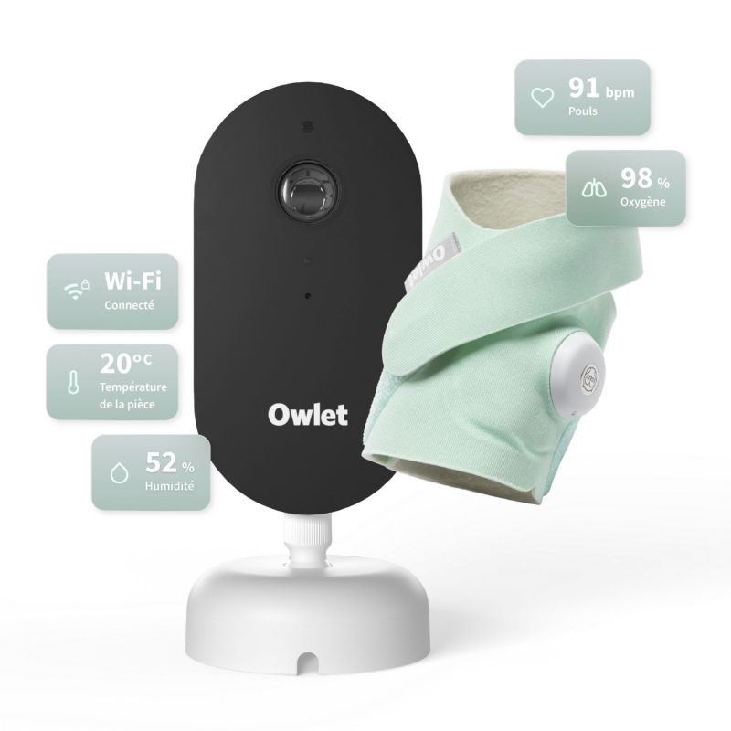 Pack chaussette connectée Dream Sock Menthe + Dream Sight Cam (0-18 mois) Owlet Produit 1