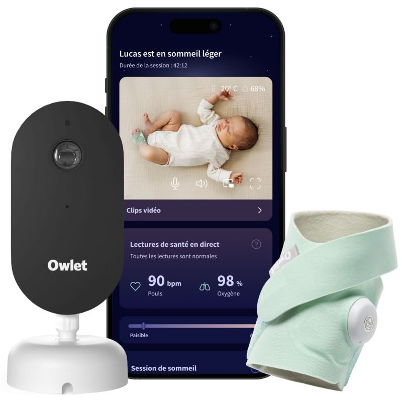 Pack chaussette connectée Dream Sock Menthe + Dream Sight Cam (0-18 mois) Owlet Produit 3