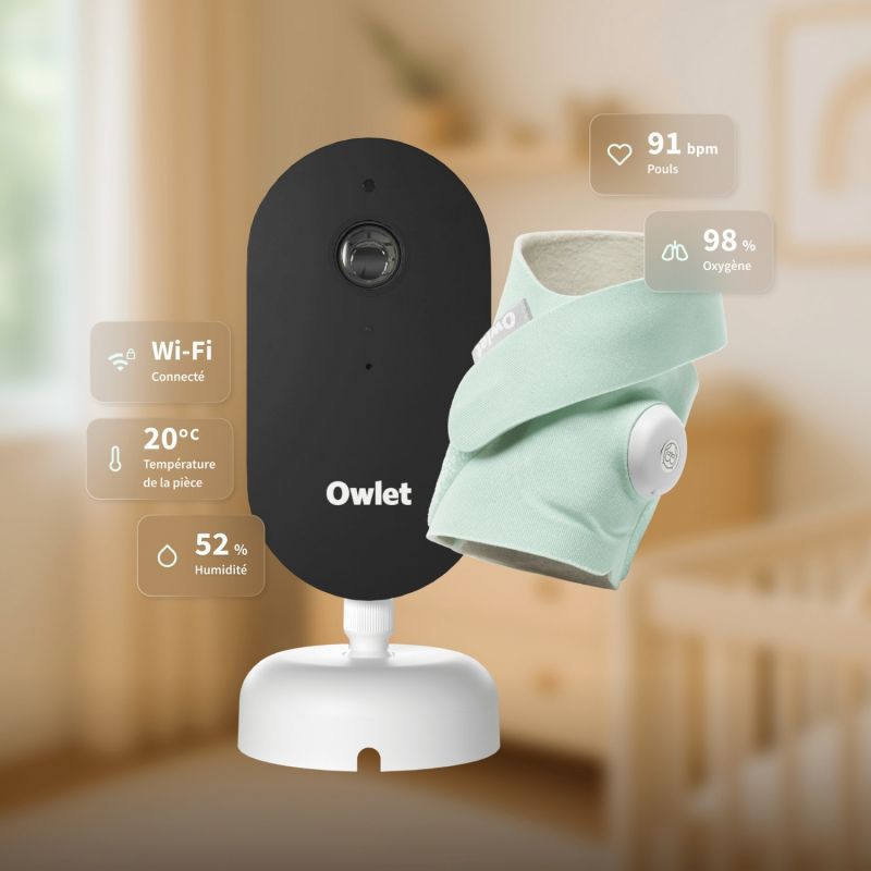 Pack chaussette connectée Dream Sock Menthe + Dream Sight Cam (0-18 mois) Owlet Ambiance 5