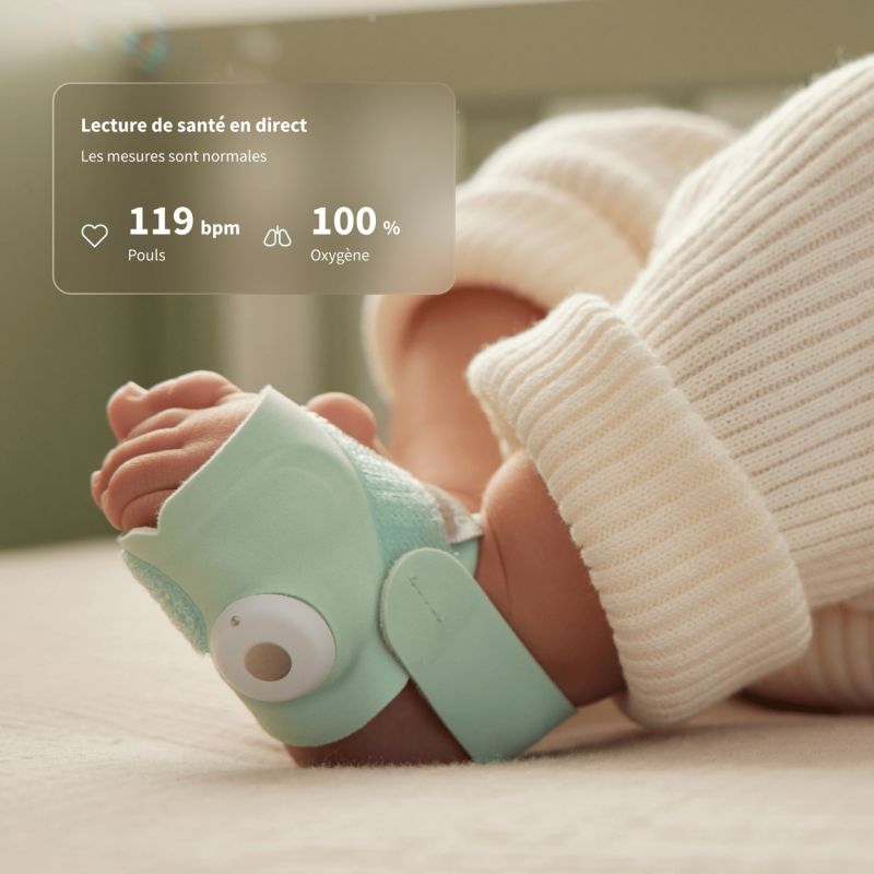 Pack chaussette connectée Dream Sock Menthe + Dream Sight Cam (0-18 mois) Owlet Ambiance 7