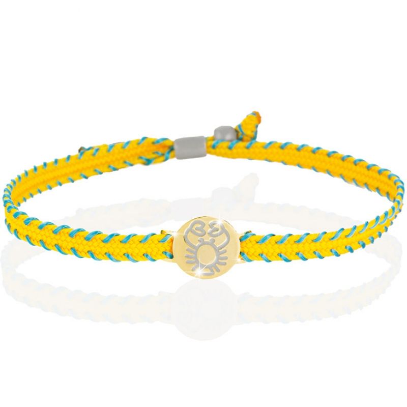 Bracelet cordon Primegioie Zodiaque Cancer (or jaune 375°) leBebé