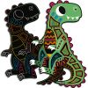 Cartes à gratter Scratch art Dinosaures silhouettés  par Janod 