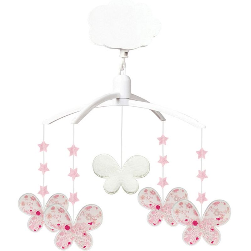 Mobile musical papillon Fleurs Roses Trousselier