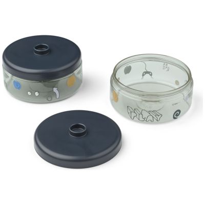 Lot de 2 boîtes alimentaires Dominique Play Liewood
