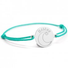 Bracelet cordon Lune personnalisable (argent 925°)  par Petits trésors