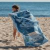 Serviette de plage Ocean World Blue (60 x 120 cm) Little Dutch Ambiance 1