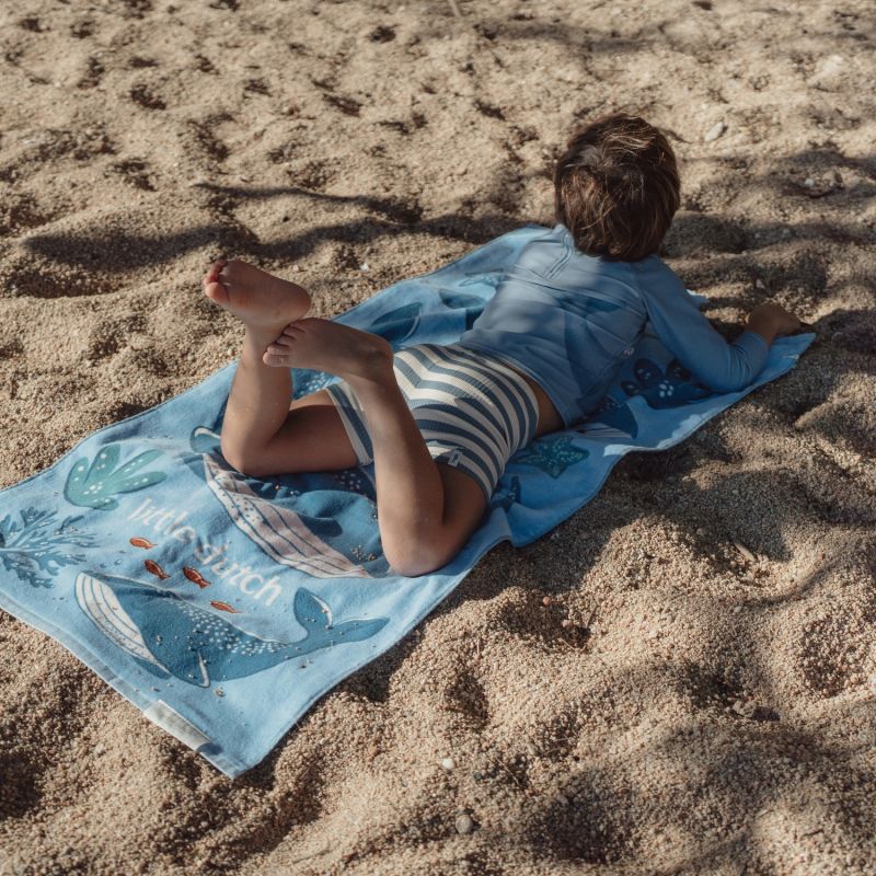 Serviette de plage Ocean World Blue (60 x 120 cm) Little Dutch Ambiance 3