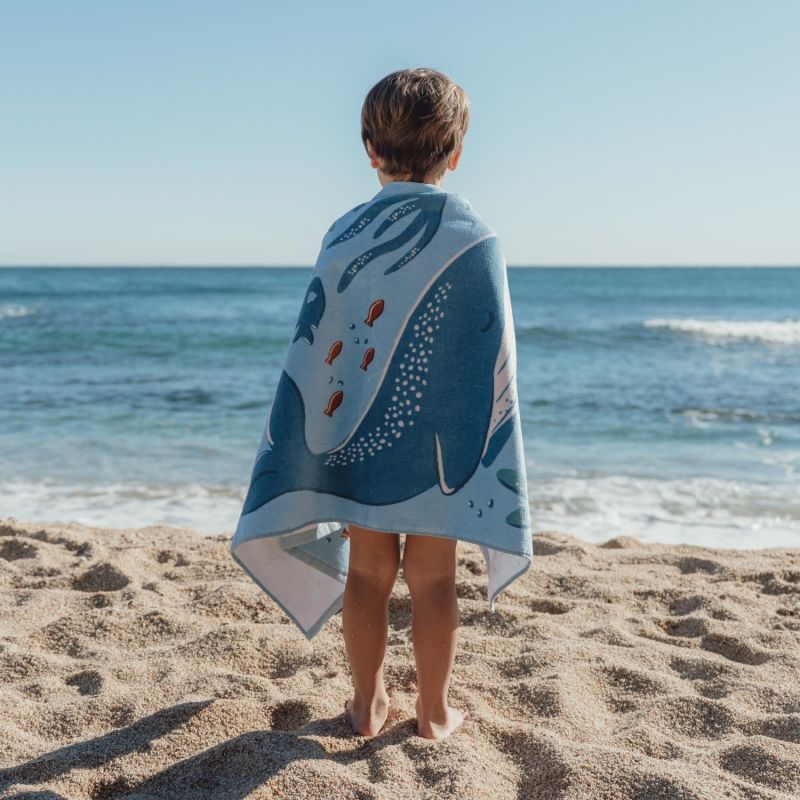 Serviette de plage Ocean World Blue (60 x 120 cm) Little Dutch Ambiance 6